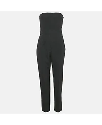 Pre-Owned Givenchy Women's Black Crepe Band Detail Strapless Jumpsuit
