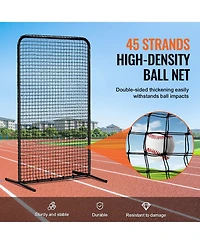 Mecale I-Screen Baseball Net, 7x4 ft Safety Pitching Screen with Carry Bag and Stakes, Heavy-Duty Batting Cage Protection Net