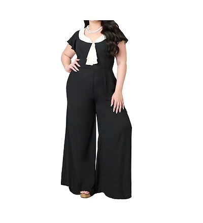 Unique Vintage Plus Size Wide Leg Jumpsuit
