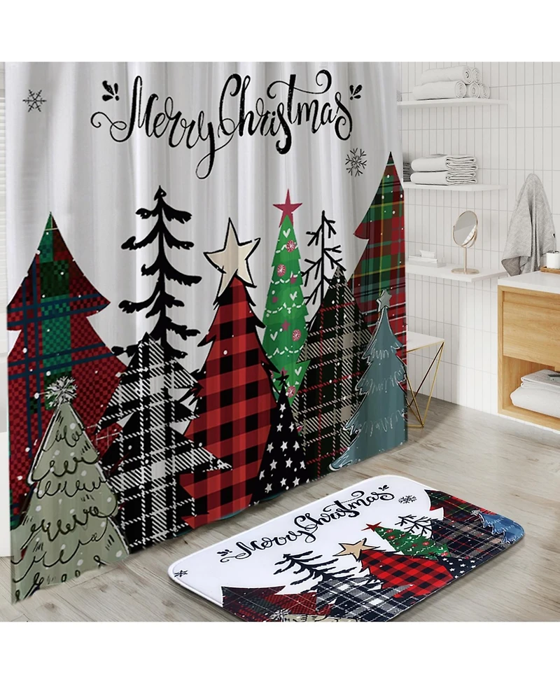 Clara Clark 22-Piece Complete Holiday Bathroom Accessory & Bathrug Set with Shower Curtains