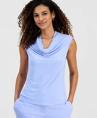 Kasper Women's Cowl-Neck Cap-Sleeve Top, Regular & Petite