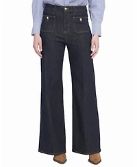 Elle Collection Women's Patch Pocket Wide Leg Jean Wide-Leg Pants