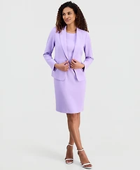 Kasper Petite Stretch Crepe One Button Jacket