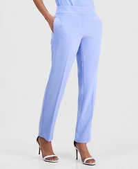 Kasper Petite High Rise Stretch Crepe Fly Front Pants