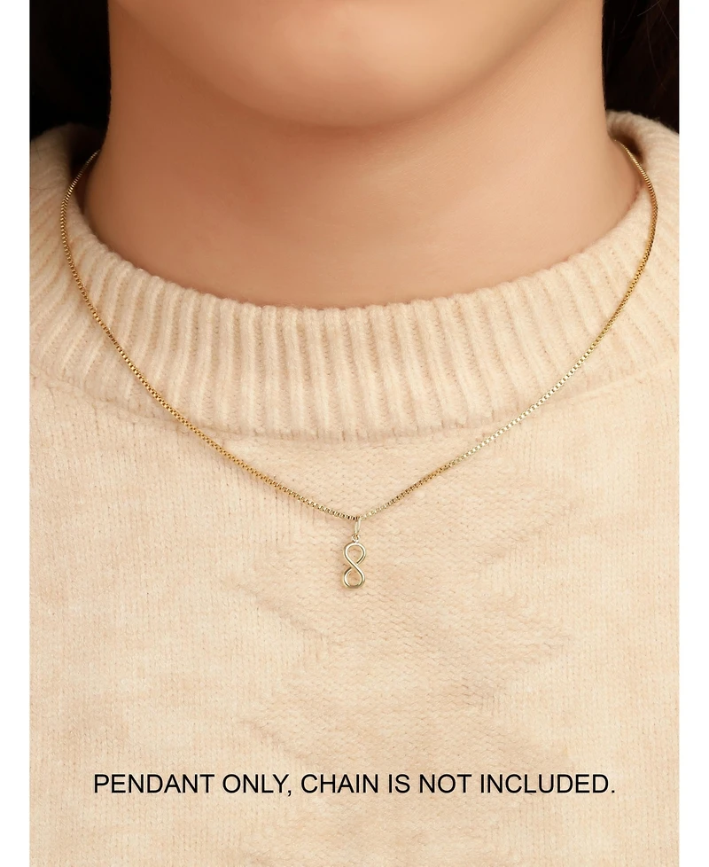 Devata Infinity Pendant in 14K Gold, approx. 0.4 grams.