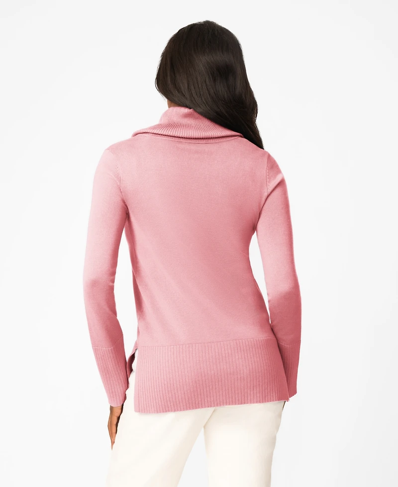 Melissa Paige Women's Rib Cowl Neck Tunic Sweater