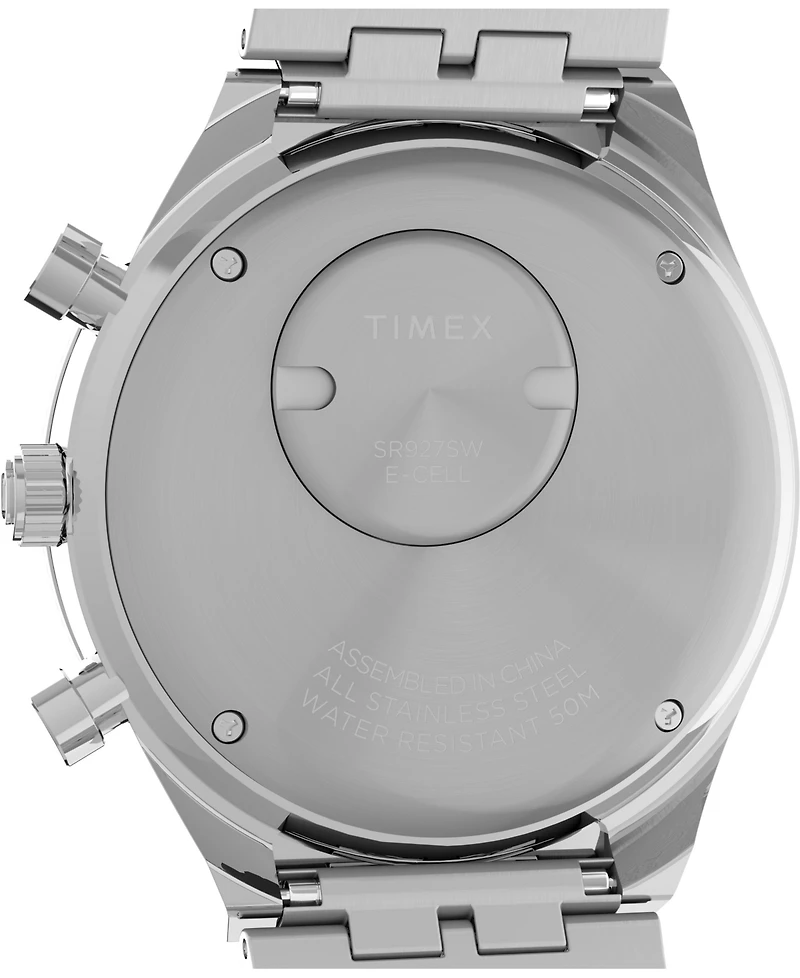 Timex Men's Analog Silver-Tone Stainless Steel Watch, 40mm
