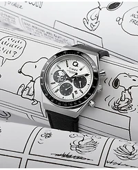 Timex Men's Chronograph Black Leather Watch, 40mm