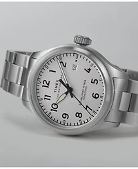 Timex Men's Quartz Analog Silver-Tone Stainless Steel Watch, 41mm