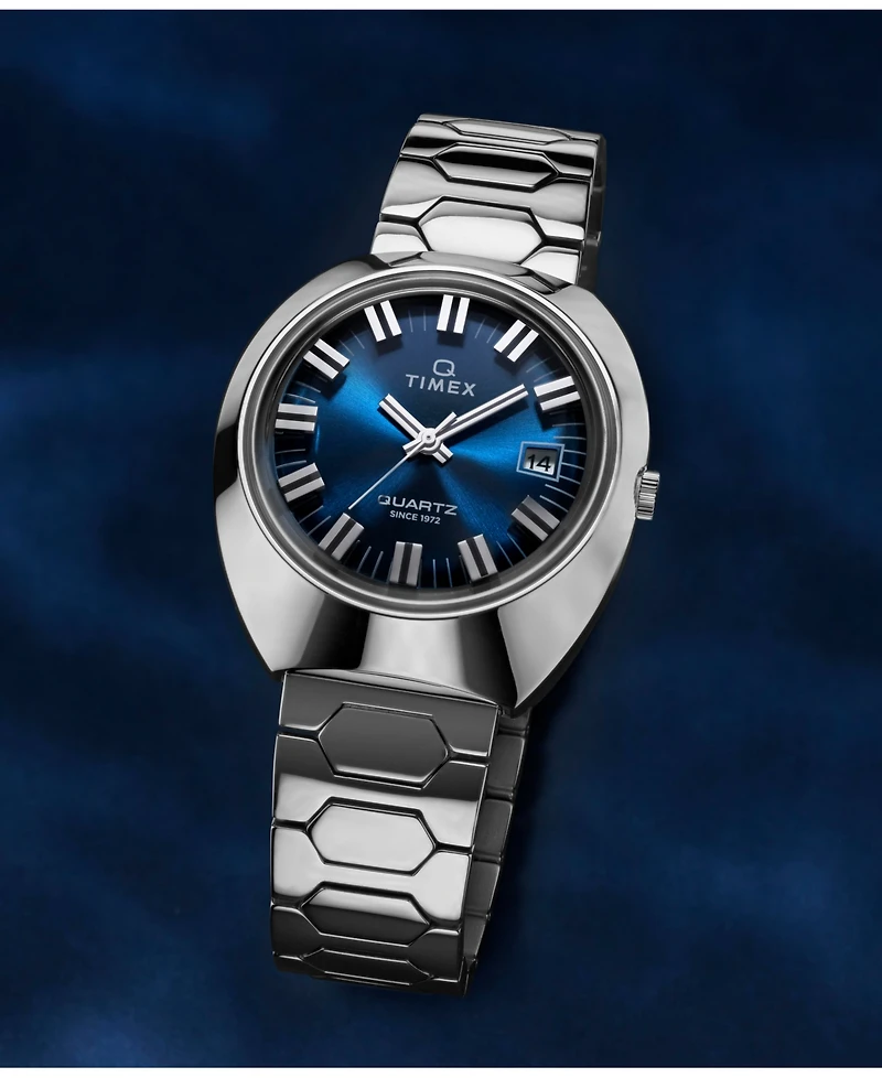 Timex Men's Quartz Analog Silver-Tone Stainless Steel Watch, 39mm