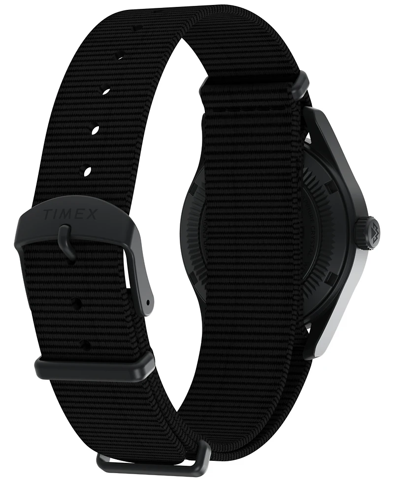 Timex Men's Quartz Analog Black eco-conscious Fabric Watch, 36mm