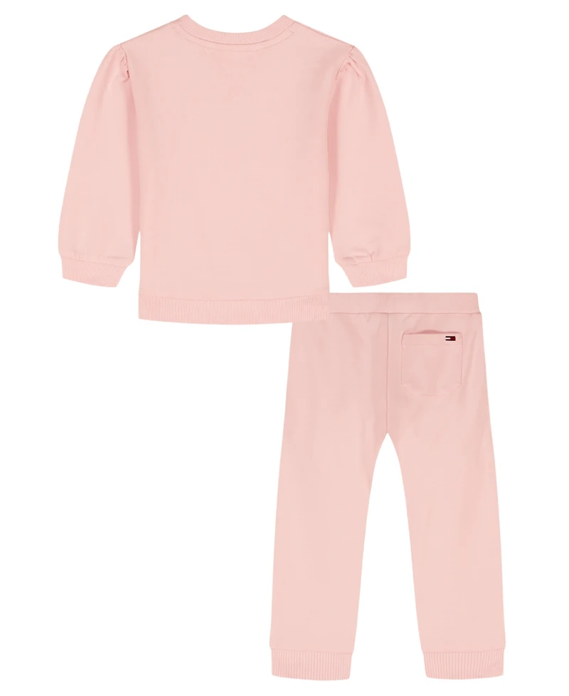 Tommy Hilfiger Baby Girls' Fleece Top and Pants, 2-Piece Set