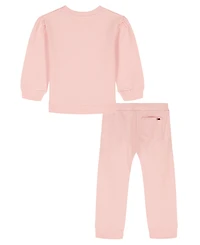 Tommy Hilfiger Baby Girls' Fleece Top and Pants, 2-Piece Set