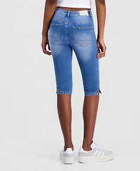 Dollhouse Juniors' Seam Front High-Rise Capri Jeans