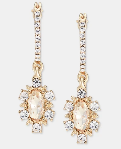 Marchesa Crystal Drop Huggie Hoop Earrings