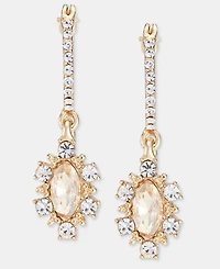 Marchesa Crystal Drop Huggie Hoop Earrings