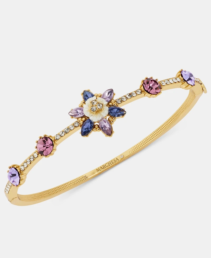 Marchesa Multi-Stone Floral Bangle Bracelet