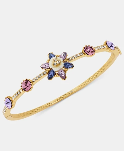 Marchesa Multi-Stone Floral Bangle Bracelet