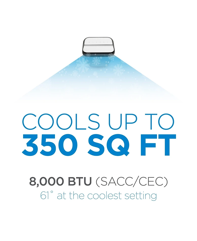 Commercial Cool 8,000 Btu Sacc/Cec (12,000 Btu Ashrae) Portable Air Conditioner with Remote Control, White