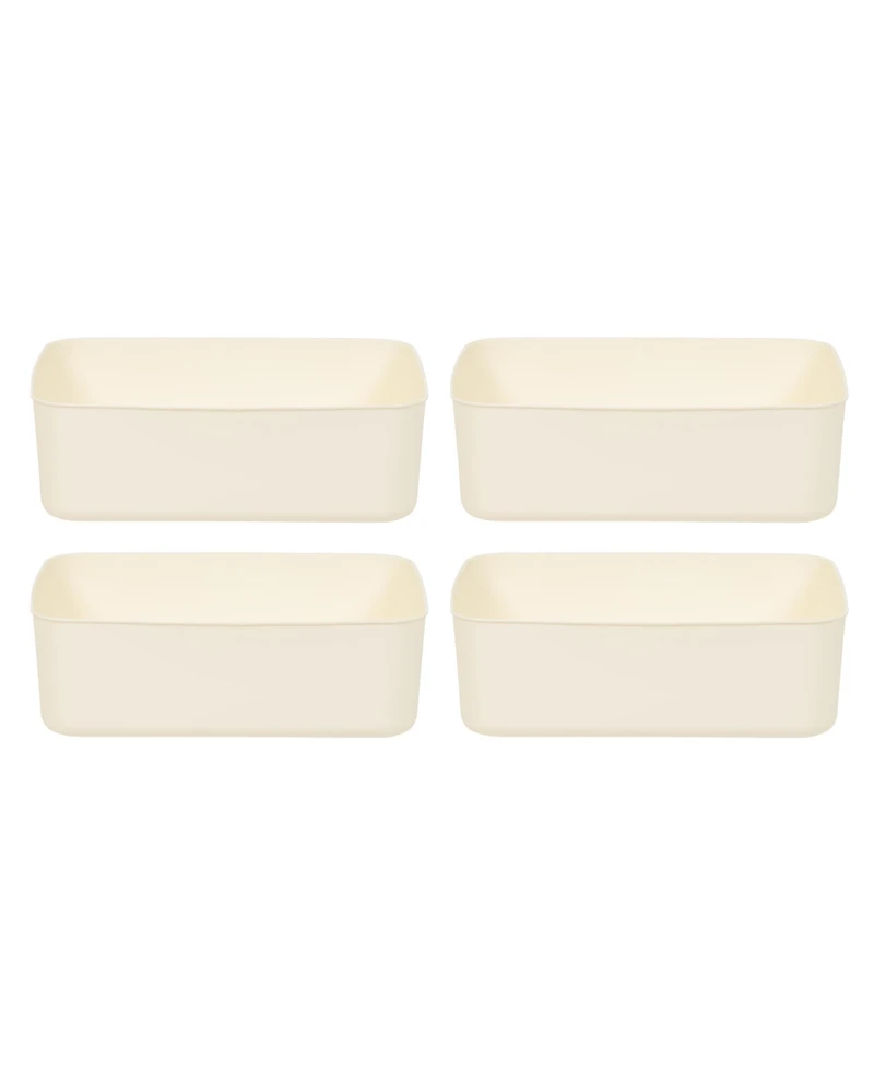 Iris Usa Nestable storage Organizer Bin, Medium, Pack of 4