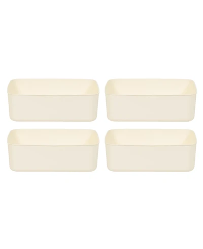 Iris Usa Nestable storage Organizer Bin, Medium, Pack of 4