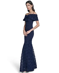 Eliza J Women's Off-The-Shoulder Side Tuck Gown