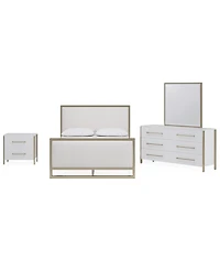 Furniture Emila 3-Pc. Queen Bed Set Upholstered Queen Bed, 2-Drawer Nightstand and Dresser