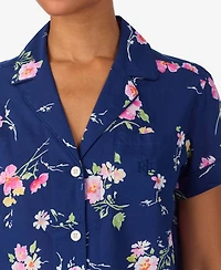 Lauren Ralph Women's Cropped Short Sleeve Pajama Set