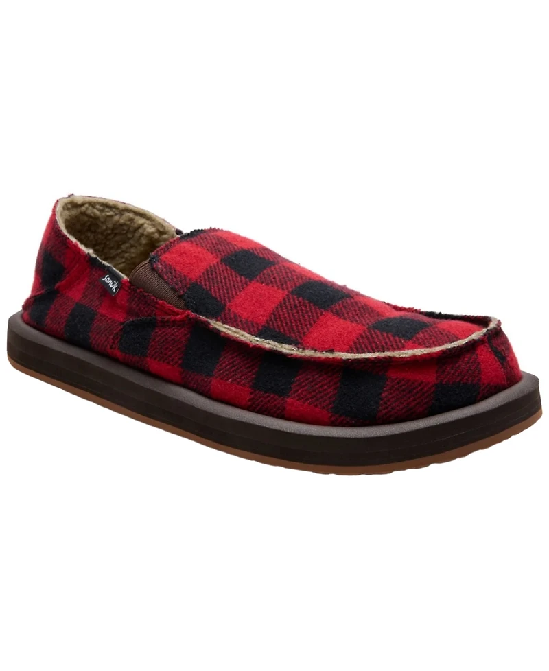 Sanuk Men's Donny Plaid Buffalo Chill Slip-On Loafers