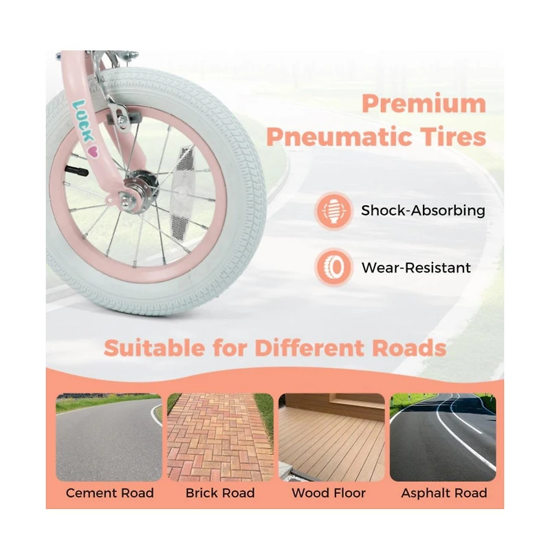 Hongge Inch Kids Bike with Adjustable Training Wheels