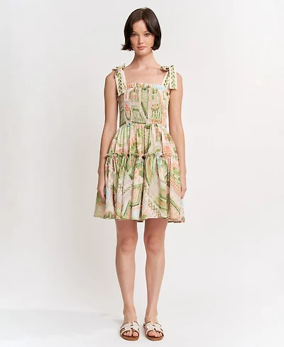 En Saison Women's Sariyah Square Neck Tiered Mini Dress