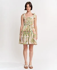 En Saison Women's Sariyah Square Neck Tiered Mini Dress