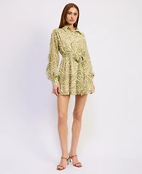 En Saison Women's Skylar Button Front Mini Dress