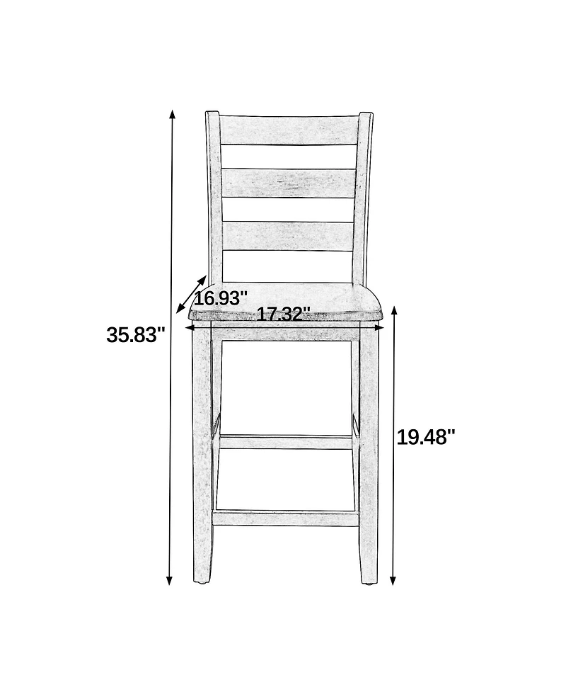 sumyeg Retro 5-Piece Dining Set with Bar Table and Chairs in Brown