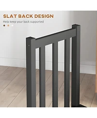 Homcom Farmhouse Armless Dining Chairs, Set of 2 with Slat Back, White