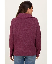 Pinkblush Maternity Burgundy Half Zip Pullover Sweater