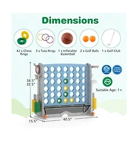 Hongge Jumbo 4 to Score Game with Ring Toss and Basketball Hoop