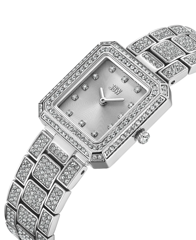 Jbw Women's Arc Crystal Diamond (0.06 ct. t.w.) Swiss Quartz Stainless Steel Watch, 23mm