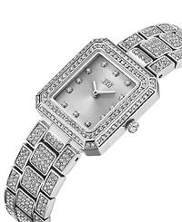 Jbw Women's Arc Crystal Diamond (0.06 ct. t.w.) Swiss Quartz Stainless Steel Watch, 23mm