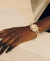 Jbw Women's Atmosphere Crystal Swiss Quartz 18k Gold-Plated Stainless Steel Watch, 30mm