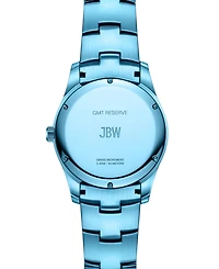 Jbw Women's Reserve Jet Crystal Diamond (0.115 ct. t.w.) Swiss Multifunction Blue Stainless Steel Watch, 46mm