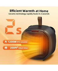 Cowsar 1200W Portable Space Heater, 2 Heat Settings (600W/1200W) with 3 Modes (Fan/Low/High), Adjustable Thermostat for Office Desk & Personal Use