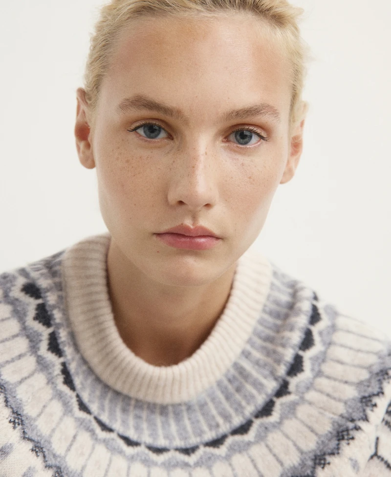 Mango Women's Round Neck Jacquard Pajama