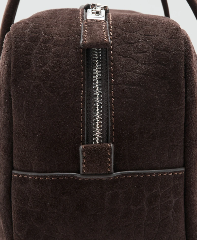 Mango Women's Medium Suede Bowling Bag