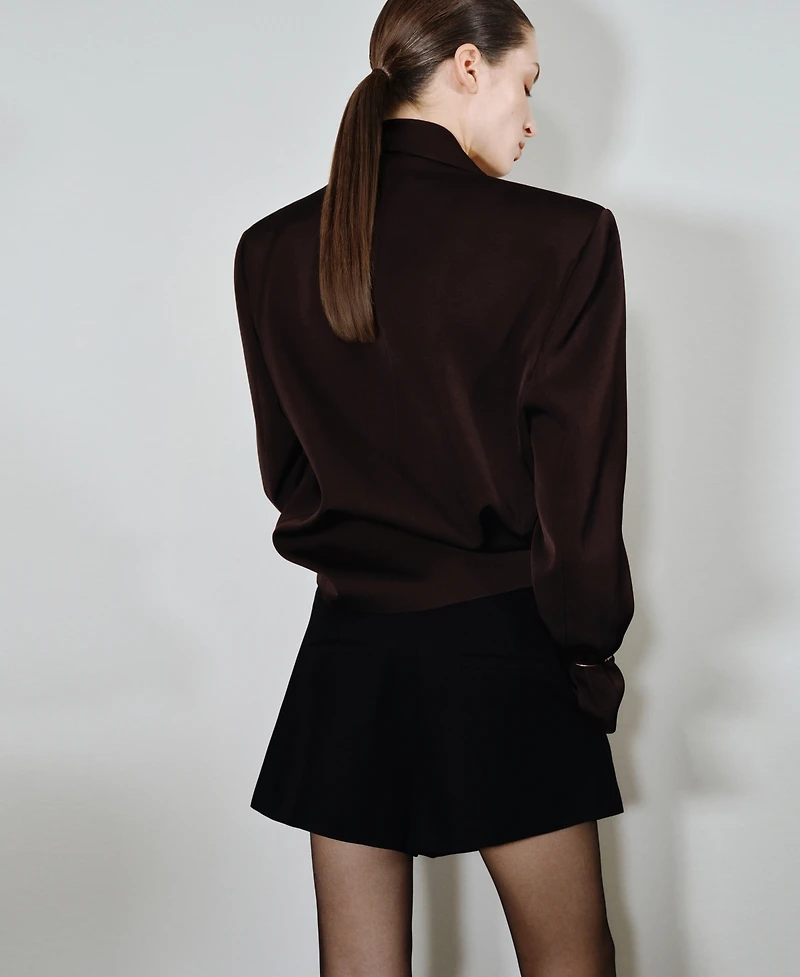 Mango Women's Pleated High-Waist Shorts