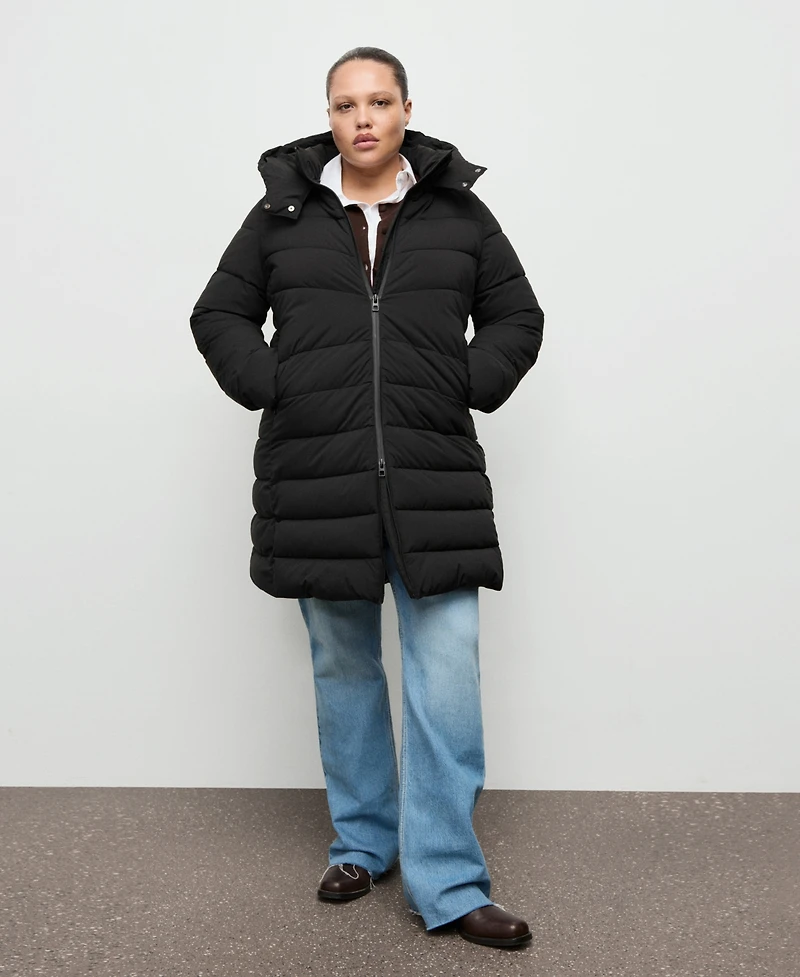 Mango Women's Hood Midi Quilted Anorak