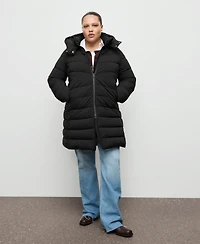 Mango Women's Hood Midi Quilted Anorak