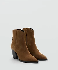 Mango Women's Suede Block-Heel Boots