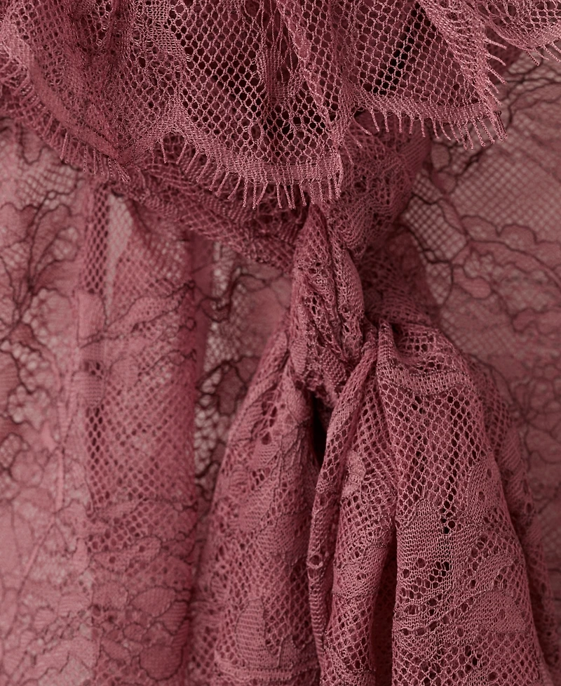 Mango Women's Ruff Collar Lace Blouse