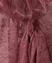 Mango Women's Ruff Collar Lace Blouse